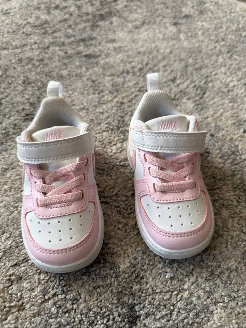Nike Kids' Pink and White Low-Top Sneakers